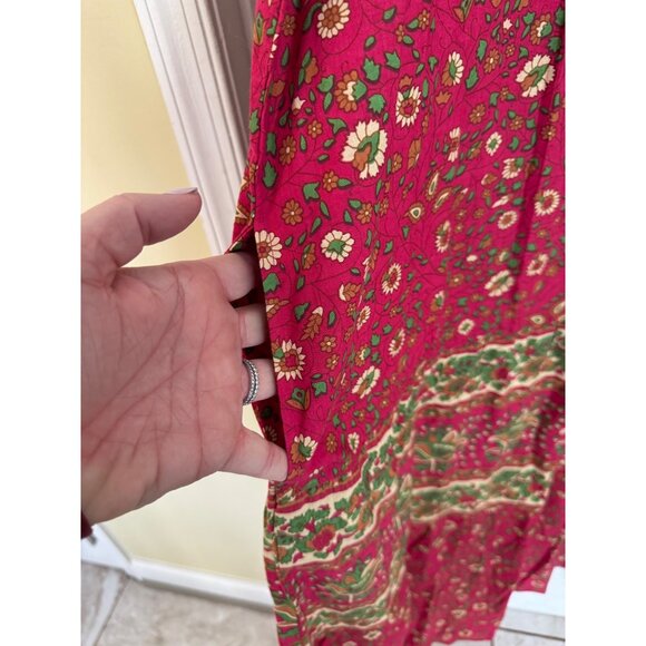 The Vermont Country Store Red Floral Ankle Length Cotton Muumuu Plus Size 3X - Picture 8 of 10